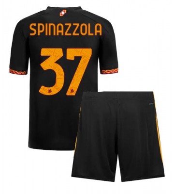 AS Roma Leonardo Spinazzola #37 Tercera Equipación Niños 2023-24 Manga Corta (+ Pantalones cortos)